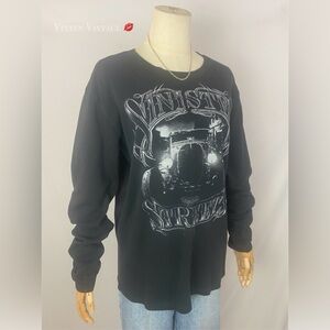VINTAGE Y2K WICKED QUICK 'SINISTER STREETS' WAFFLE KNIT LONG SLEEVE IN BLACK